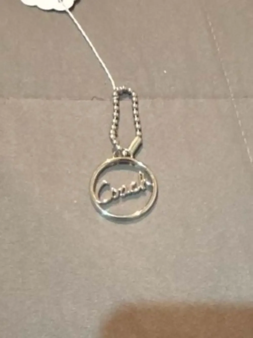 Coach Round Silver Color Metal Hang Tag Purse Bag Charm Y2K